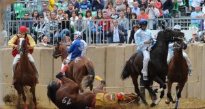 Strappati 50 manifesti LAV con la foto della caduta di un cavallo durante il Palio di Asti